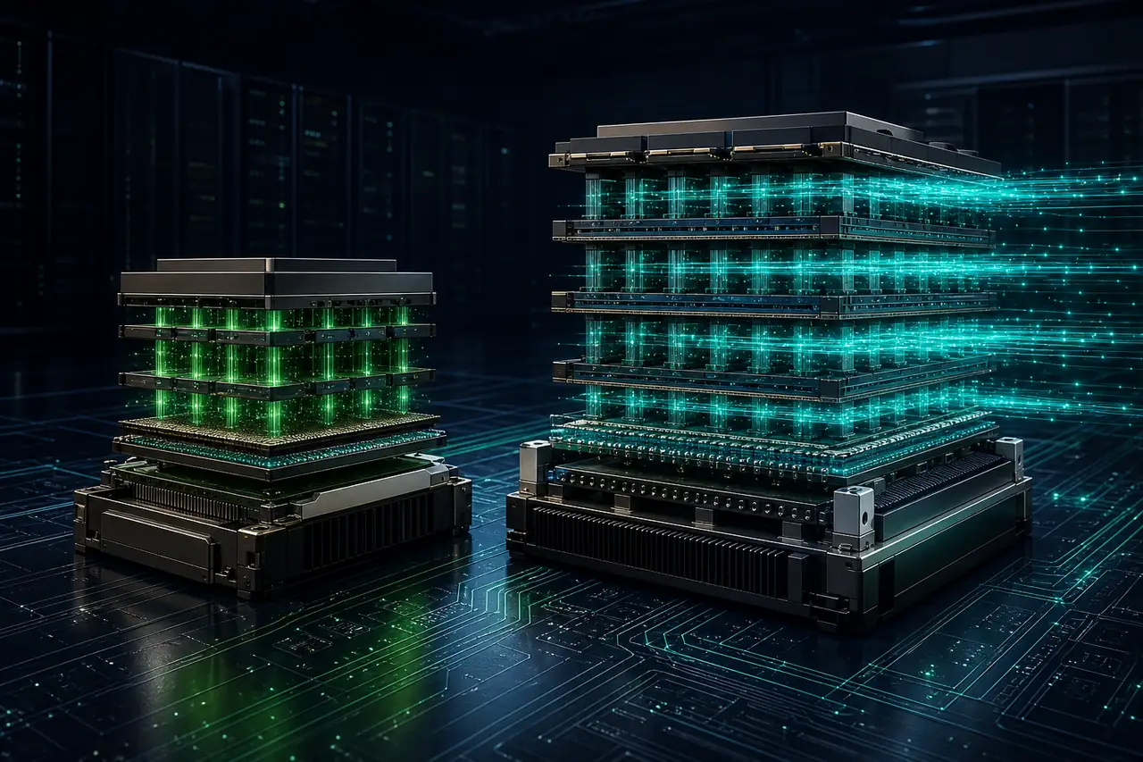 Conceptual comparison of H100 and H200 memory capacity and bandwidth